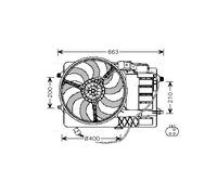 AVA Engine Cooling Fan 12V Voltage 192W Rated Power Fits Mini Mini BW7516