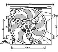 AVA Engine Cooling Fan 12V Voltage 200W Rated Power Fits Fiat Ford FT7564