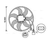 AVA Engine Cooling Fan 12V Voltage 220W Power Fits Audi Seat Skoda VW VN7537