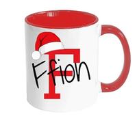 Ava Graceful Designs Personalised Christmas Mug - Add Your Name and Initial | Hot Chocolate Mug | Ideal Xmas Gift for Christmas Eve Box | Secret Santa Present | 11oz Red Coffee Mug