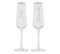 Ava & I Bridal Set Of 2 Just Married Flutes