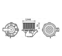 AVA Interior Blower 204W 12V Voltage 2 Pins Fits Mercedes-Benz VW MS8648