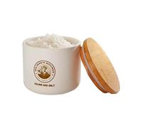 AVA JANE’S KITCHEN Salt Cellar with Lid, Glazed Porcelain Salt Container | Glazed porcelain salt cellar with lid, 2 lb capacity, easy-access design, for table salt, gourmet salt, herbs & seasonings