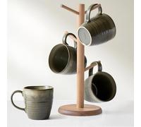 Ava Nord 400 ml Coffee Mugs Set of 4, Ceramic Coffee Mugs with Handle - Reactive Glaze Stoneware Coffee Mug Set for Tea, Latte, Cappuccino, Cocoa, Hot Chocolate - Microwave & Dishwasher Safe - Green