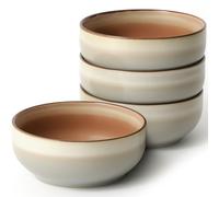 Ava Nord Ceramic Cereal Bowls Set of 4-21 oz Stoneware Bowls for Soup, Salad, Dessert or Ice Cream - Stackable, Dishwasher & Microwave Safe, Small Rustic Bowls for Kitchen -Terracotta/Reactive Glaze