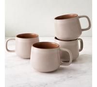 Ava Nord Ceramic Coffee Mugs Set of 4, 240 ml | Stoneware Coffee Cups with Comfortable Handle for Cappuccino, Espresso | Microwave and Dishwasher Safe | Modern Unique Aesthetic | Rose Sand