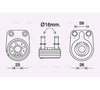 AVA Oil cooler FT3460 for FIAT PALIO WEEKEND (1997) 1.9 etc