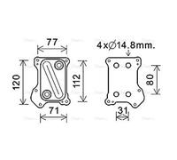 PRASCO OL3686 Engine oil cooler