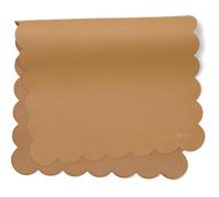 AVA + OLIVER Vegan Leather Baby Changing Mat - Multipurpose Portable Wipeable Diaper Pad - Foldable for Travel (16 x 30 in) (Tan Scallop)