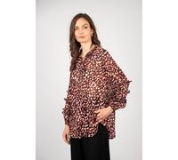 Ava Pink Leopard Print Chiffon Blouse Sarta Pink S