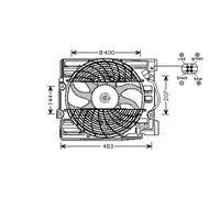 AVA Radiator Cooling Fan BW7509 for BMW 5 SERIES E39 (1996) 520I TOURING 2.2 et