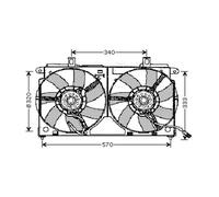 AVA Radiator Cooling Fan CN7523 for CITROËN SAXO (1996) 1.1 etc