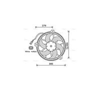 AVA Radiator Fan CN7536 for CITROËN C8 (2002) 2.0 etc