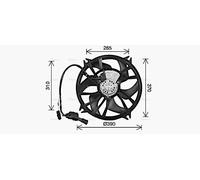 Radiator fan Single Fan CN7556 AVA QUALITY COOLING for PEUGEOT CITROËN