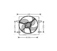 AVA Radiator Fan FD7516 for Ford Ka (1997) 1.3