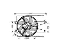 AVA Radiator Cooling Fan FD7541 for FORD FIESTA (2002) 1.3 etc