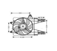 AVA Radiator Cooling Fan FT7284 for FIAT PUNTO (1994) 1.1 etc