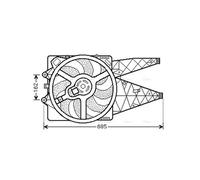 AVA Radiator Cooling Fan FT7530 for ABARTH GRANDE PUNTO (2006) 1.4 etc