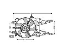 AVA Radiator Cooling Fan FT7553 for FIAT PUNTO (2000) 1.2 60 etc