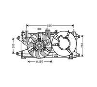 AVA Radiator Cooling Fan FT7573 for FIAT DOBLO (2001) 1.9 JTD etc