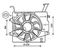 AVA Radiator Fan KA7536 for KIA PICANTO (2011) 1.2 CVVT etc