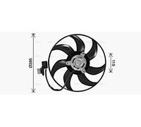 AVA Radiator Fan OL7730 for OPEL ASTRA (2004) 1.4 -/ECOTEC etc