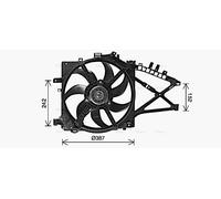 AVA Radiator Cooling Fan OL7741 for OPEL COMBO (2001) 1.3 CDTI etc