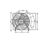 AVA Radiator Fan PE7539 for Citroen C2 (2004) 1.1