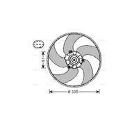 AVA Radiator Cooling Fan PE7553 for PEUGEOT 307 (2001) 1.4 HDI etc
