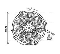 AVA Radiator Cooling Fan PE7555 for CITROËN DISPATCH (1996) 2.0 HDI etc