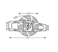 AVA Radiator Fan RT7535 for RENAULT TWINGO (1993) 1.2 etc