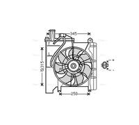 AVA Radiator Cooling Fan TO7553 for TOYOTA AYGO (2014) AYGO 1.2 VVTI etc