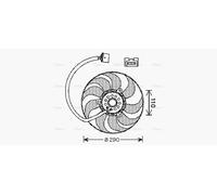 Radiator fan Single Fan VN7522 AVA QUALITY COOLING for VW AUDI SEAT SKODA