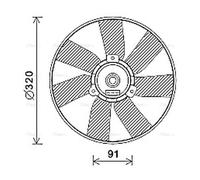 AVA Radiator Cooling Fan VN7538 for SEAT CORDOBA (1993) 1.6 etc