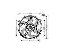 AVA Radiator Fan CN7531 for CITROËN XSARA PICASSO (2000) 2.0 etc