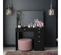 Ava Single Dressing Table - 5 Drawer - Black