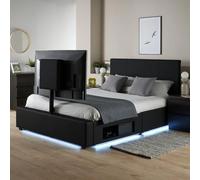 Xr Living Ava Tv Bed With Led Lights and Mount Black