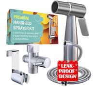 AVAbay Bidet Sprayer for Toilet-Cloth Diaper Sprayer-Baby Hand Held Shower Spray Attachment-Premium Water Handheld Shattaf Sprayer-High Pressure-Leak Proof-Stainless Steel Bedit Cleaner