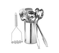 Avador® Premium Set of 10 Stainless Steel Kitchen Tool Set with Holder Easy To Clean, Space Saving, Great for Cooking, Baking, Prepping