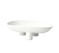 AVAKIAN & CO. Decorative Ceramic Fruit Bowl Three-Legs Handcrafted Artistry for Dining Elegance - Fruit Bowl for Kitchen Counter, Kitchen Decor and Home Decor - 10 inch Oval Large Bowls (White)