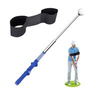 AVAKKER Golf Swing Training Aids, 2-Pack Golf Swing Trainer include 1 Posture Correction Arm Band & 1 Telescopic Golf Simulator, Golf Practice Accessories for Beginners and Pros, Right Hand, Blue