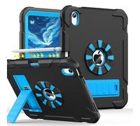 avakot for iPad A16 Case 11th Generation 11 Inch 2025/ iPad 10th Generation Case 10.9 Inch 2022, Heavy Duty Military Grade Shockproof Cover with Pencil Holder for i Pad 11/10, Black+Blue