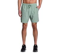 Avalanche Men's Hiking Short 7" Lightweight Woven Shorts with Pockets Elastic Waist Breathable Quick Dry Shorts for Workouts, Granite Green Stripe, Small