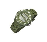 Avalanche Solar Unisex Quartz Watch with Green Dial Analogue Display and Green Silicone Strap AV-1012S-GR