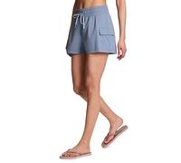 Avalanche Women's Cargo Style Hiking Short, Elastic Waist Shorts for Women with Super Soft, Lightweight Quick Drying Fabric, Drawstring Blue Flint, L