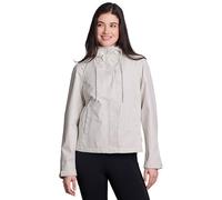Avalanche Women's Rain Jacket, Quick Drying Thermal Fleece Lined Rain Coat with Pockets, Gardenia Cream, S