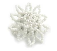 Avalaya 35mm D/Snow White Glass and Transparent Acrylic Bead Sunflower Stretch Ring - Size M