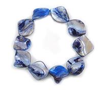 Avalaya Blue Violet Shell Nugget Flex Bracelet - 18cm L