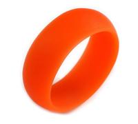 Avalaya Bold Orange Matte Acrylic Bangle Bracelet - 30mm Wide, 68mm Diameter, Medium Fit
