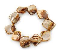 Avalaya Brown Shell Nugget Flex Bracelet - 18cm L